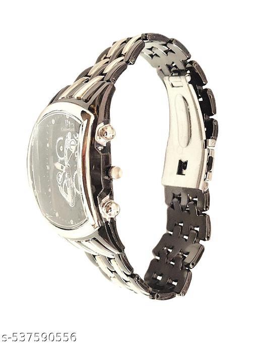 Skeleton Dial Stainless Steel Analog Wrist Watch